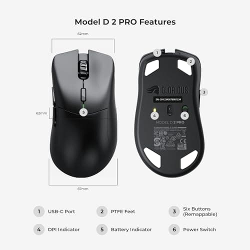 Glorious Model D 2 PRO Wireless/Wired Optical Gaming Mouse image