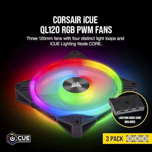 Corsair iCUE QL120 120mm Black RGB PWM 3-Pack image