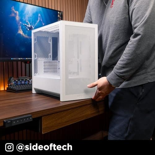 NZXT H3 Flow Micro ATX Mid Tower White Tempered Glass Side Panel and USB 3.2 Gen 2x2 Type-C USB 3.2 Gen 1 Type-A image