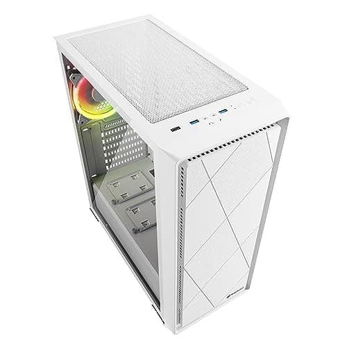 SHARKOON VS8 ATX Mid Tower White RGB Tempered Glass Side Panel image