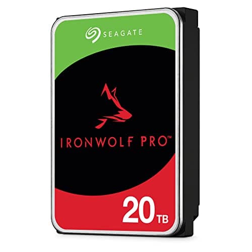 Seagate IronWolf Pro, 20TB NAS Internal HDD –CMR 3.5 Inch SATA 6 Gb/s, 7,200 RPM, 256MB Cache for RAID Network Attached Storage, Rescue Services (ST20000NEZ00/000) image