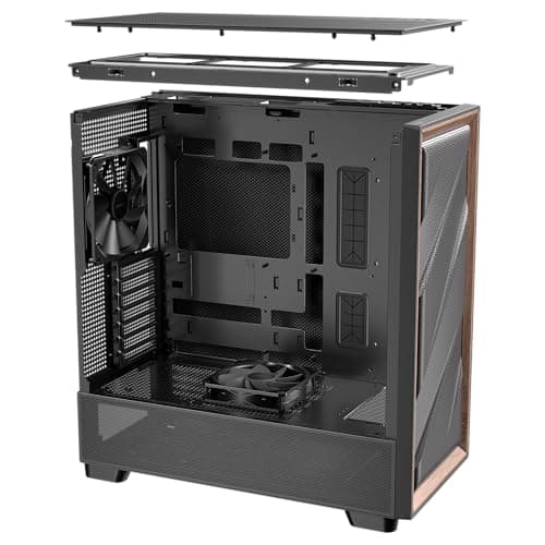 Antec FLUX SE ATX Mid Tower Black / Brown with Tempered Glass Side Panel and USB 3.2 Gen 2 Type-C USB 3.2 Gen 1 Type-A image