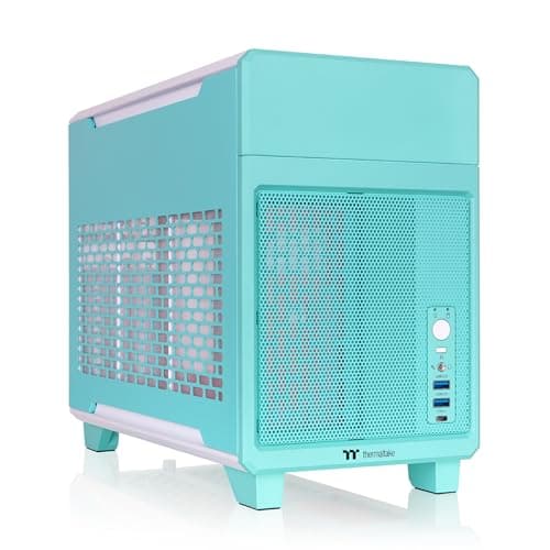 Thermaltake TR100 Mini-ITX Desktop Teal / Red with Mesh Side Panel and USB 3.2 Gen 2 Type-C USB 3.2 Gen 1 Type-A main image