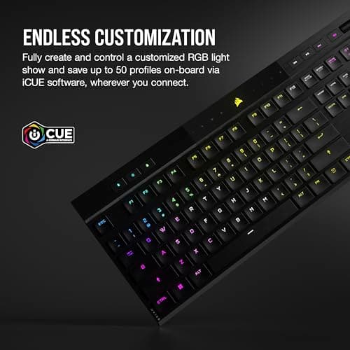 Corsair K100 AIR Wireless RGB Bluetooth/Wireless/Wired Gaming Keyboard image