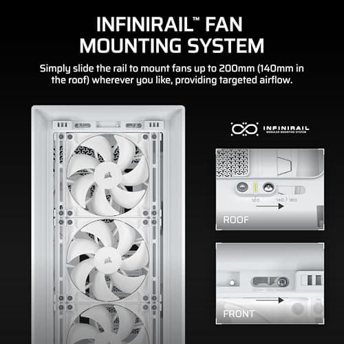 Corsair FRAME 5000D RS ATX Mid Tower White with Tempered Glass Side Panel and USB 3.2 Gen 2 Type-C, USB 3.2 Gen 1 Type-A image
