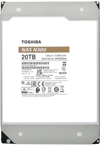 Toshiba N300 NAS 20TB HDD 3.5" 7200RPM SATA 6.0 Gb/s Internal image