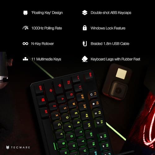 Tecware Phantom RGB Wired Outemu Red Gaming Keyboard image