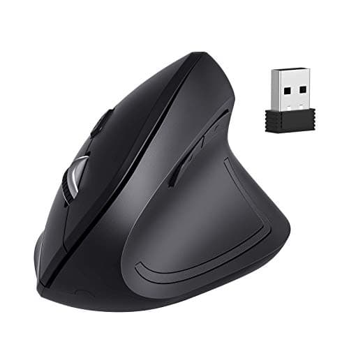 VicTsing Ergonomic Mouse, 2019 Upgraded Vertical Wireless Mouse 2.4G Optical Mouse-Reduce Wrist Pain , 6 Buttons 4 Adjustable DPI 1000/1600/2000/2400 Levels, Better Performance for PC, Desktop, Laptop image