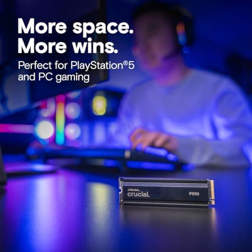 Crucial P510 W/Heatsink 1TB M.2-2280 SSD PCIe 5.0 X4 NVMe image