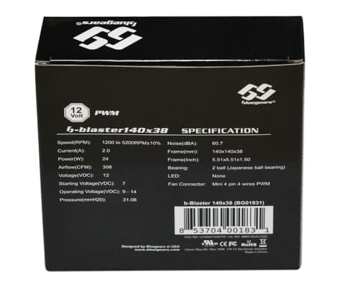 BGears b-Blaster 140mm Black 308 CFM 1-Pack image