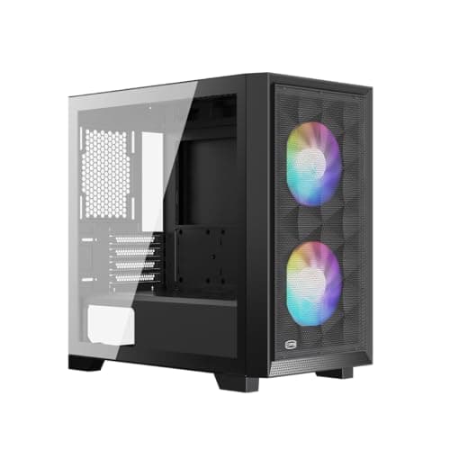 PC Cooler CPS C3D310 Micro ATX Mid Tower Black with ARGB, Tempered Glass Side Panel, and USB 3.2 Gen 1 Type-A image