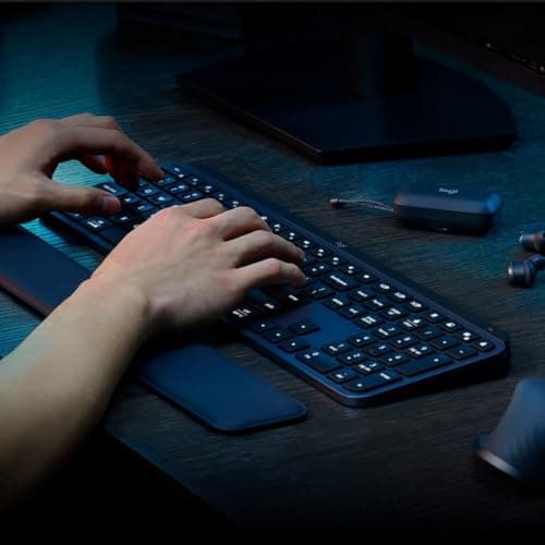 Logitech MX Keys S Bluetooth Wireless Wired Slim Keyboard with Laser Mouse image