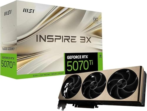 MSI INSPIRE 3X GeForce RTX 5070 Ti 16GB GDDR7 Gold / Black image
