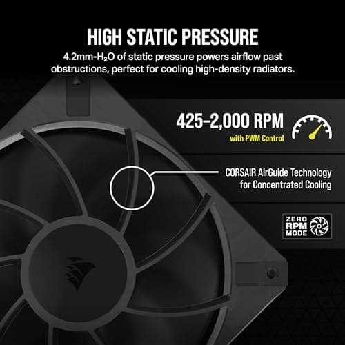 Corsair RS120 MAX 120mm Black PWM 72 CFM 1-Pack image