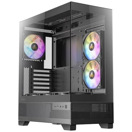 Antec CX700 RGB ELITE ATX Mid Tower Black Tempered Glass Side Panel, USB 3.2 Gen 2 Type-C, USB 3.2 Gen 1 Type-A image