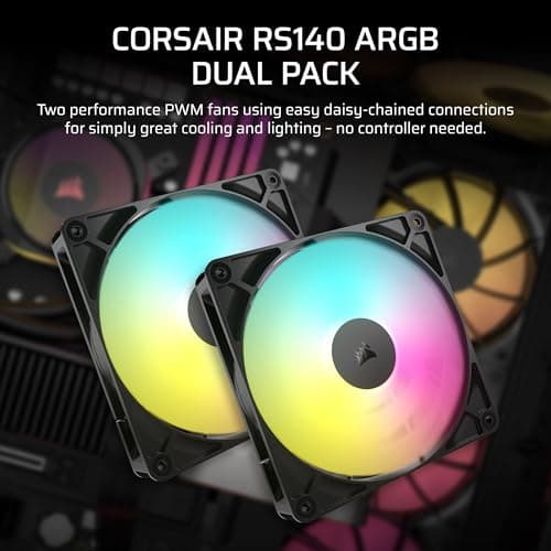 Corsair RS140 140mm Black ARGB PWM 95.5 CFM 2-Pack image