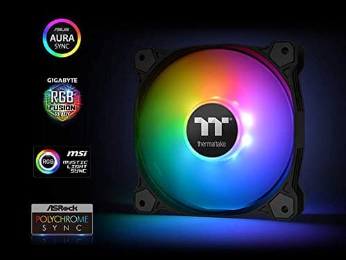 Thermaltake Pure Plus RGB TT Premium Edition 140mm Black RGB PWM 70.32 CFM 3-Pack image