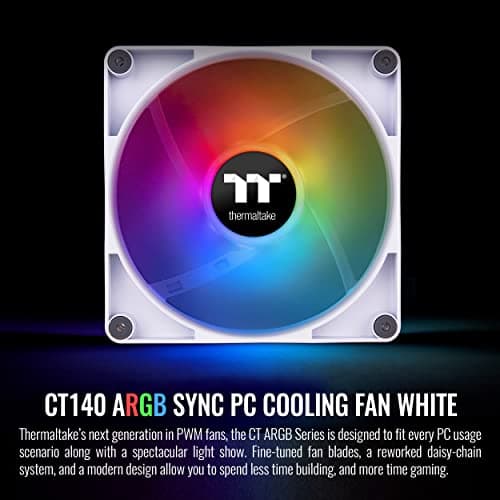 Thermaltake CT140 140mm White ARGB Sync 77.37 CFM PWM 2-Pack image