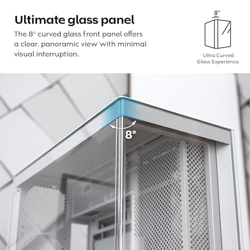 Montech HS02 Pro ATX Mid Tower White Tempered Glass Side Panel with USB 3.2 Gen 2 Type-C and USB 3.2 Gen 1 Type-A image