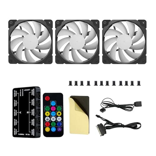 Vetroo ARGB120 120mm Black Addressable RGB PWM 48.1 CFM 3-Pack image