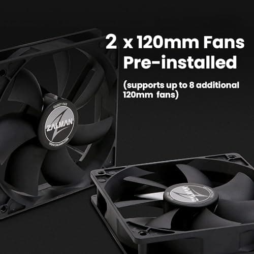 Zalman S4 ATX Mid Tower Black with Tinted Acrylic Side Panel and USB 3.2 Gen 1 Type-A, USB 2.0 Type-A image