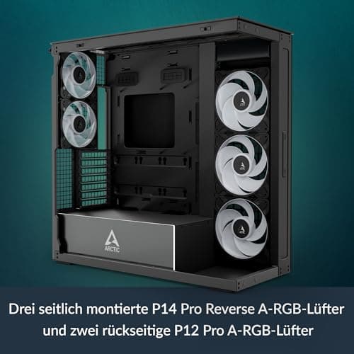 ARCTIC Xtender ATX Mid Tower Black with Tinted Tempered Glass Side Panel and USB 3.2 Gen 2 Type-C USB 3.2 Gen 1 Type-A image