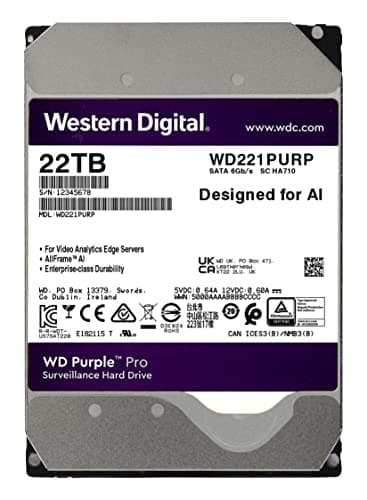 Western Digital Purple Pro 22TB 3.5" HDD 7200RPM SATA image