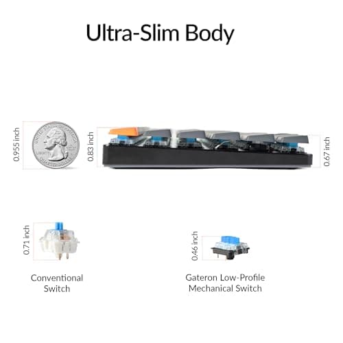 Keychron K3 V2 Ultra-slim Wired/Bluetooth/Wired Standard Gateron Low-Profile Blue Mechanical Keyboard image