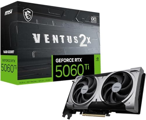 MSI VENTUS 2X PLUS OC GeForce RTX 5060 Ti 16GB GDDR7 Black / Gray main image