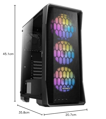 Antec AX20 ATX Mid Tower Black with Tempered Glass Side Panel and USB 3.2 Gen 1 Type-A, USB 2.0 Type-A image