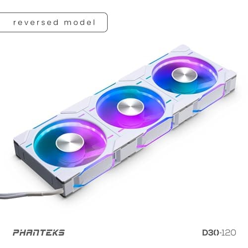 Phanteks D30-120 120mm White Reversed Addressable RGB PWM 3-Pack image