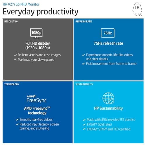 HP V27i 27" 1080p 0Hz IPS Monitor image