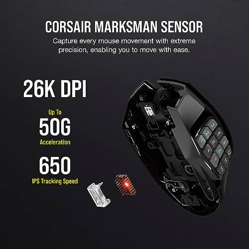Corsair Scimitar Elite Wireless MMO Wireless/Bluetooth/Wired Optical Mouse image