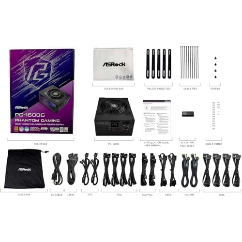 ASRock Phantom Gaming PG-1600G Black 1600W Fully Modular 80+ Gold ATX image