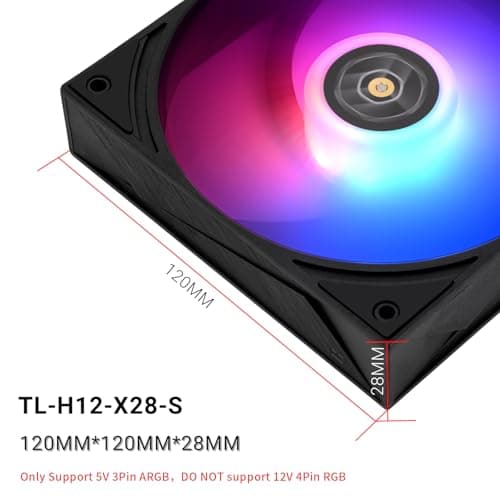 Thermalright TL-H12-X28-S 120mm Black Addressable RGB PWM 80.45 CFM 1-Pack image