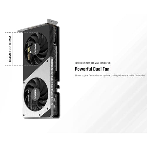 Inno3D GeForce RTX 4070 Twin X2 OC 12GB GDDR6X Black / Silver image