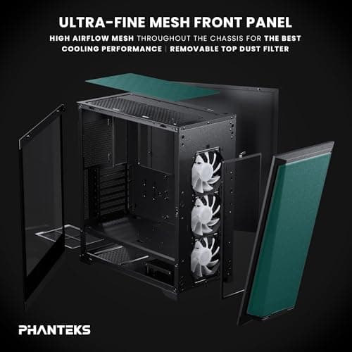 Phanteks Eclipse G370A ATX Mid Tower Black with Tempered Glass Side Panel and USB 3.2 Gen 1 Type-C / USB 3.2 Gen 1 Type-A image