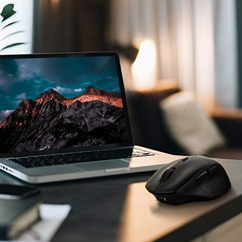 VicTsing Wireless Mouse Rechargeable, 2020 Unique Comfortable Ergonomic Mouse, Noiseless/Adjustable 2400Dpi/6 Buttons, Cordless Mice with USB Receiver for PC, Computer, Laptop, MacBook image