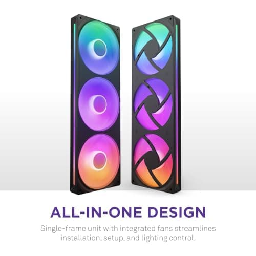 NZXT F360 RGB CORE 360mm RGB LED Single-Frame RGB Fan Unit Black image