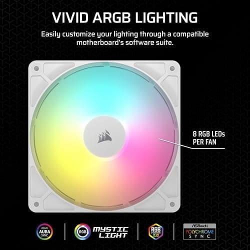 Corsair RS140 140mm White ARGB PWM 95.5 CFM 2-Pack image