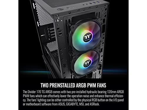 Thermaltake Divider 170 TG ARGB Micro ATX Mid Tower Black Tempered Glass image