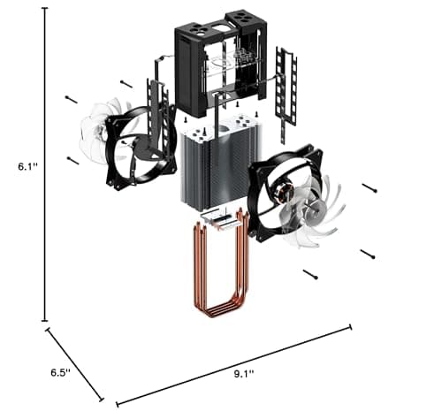 Cooler Master MasterAir MA410M Air 166mm 53.38 CFM Black image