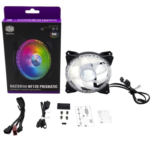 Cooler Master MasterFan MF Prismatic 120mm Black / White Addressable RGB PWM 55 CFM 1-Pack image