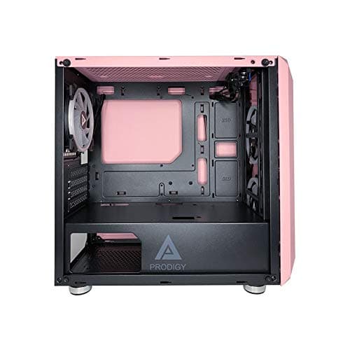 Apevia Prodigy MicroATX Mini Tower Pink Tempered Glass Side Panel image