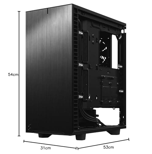 Fractal Design Define 7 Compact ATX Mid Tower Black with Tinted Tempered Glass Side Panel and Front Panel USB 3.2 Gen 2 Type-C, USB 3.2 Gen 1 Type-A, USB 2.0 Type-A image