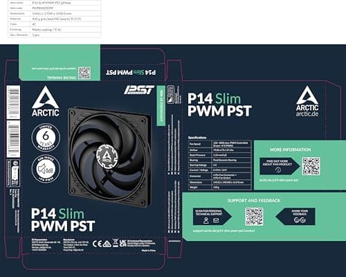 ARCTIC P14 Slim PWM PST 52 CFM 140 mm Fan image
