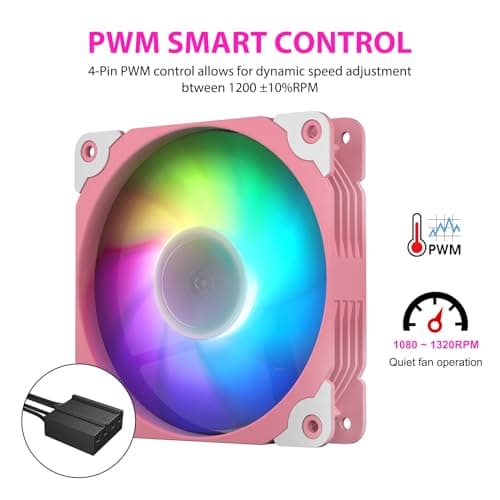 Vetroo SA-140 140mm Pink PWM Addressable RGB 69.29 CFM 1-Pack image