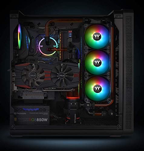 Thermaltake Pure Plus RGB TT Premium Edition 140mm Black RGB PWM 70.32 CFM 3-Pack image