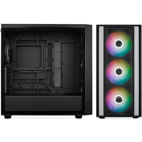 Cooler Master MasterBox 600 ATX Mid Tower Black with Tempered Glass Side Panel and USB 3.2 Gen 2x2 Type-C, USB 3.2 Gen 1 Type-A image