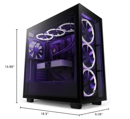 NZXT H7 Elite - CM-H71EB-01 - ATX Mid Tower PC Gaming Case - Front I/O USB Type-C Port - Quick-Release Tempered Glass Side Panel - Black image